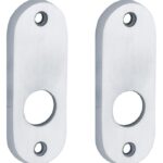 Set van twee krukrozetten patent ovaal mat chroom