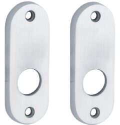 Set van twee krukrozetten patent ovaal mat chroom