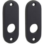 Set van twee krukrozetten patent ovaal mat zwart