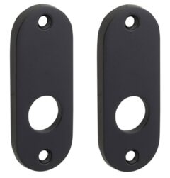 Set van twee krukrozetten patent ovaal mat zwart