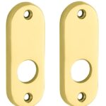 Set van twee krukrozetten patent ovaal messing ongelakt