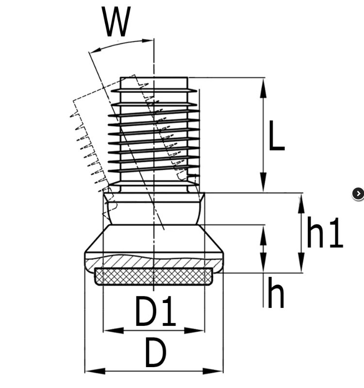Vloerdop voor stoelpoten ø25 mm met kogelgewricht en vilt 18x1,5-2 mm - Afbeelding 2