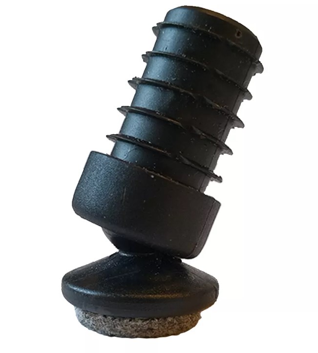 Vloerdop voor stoelpoten ø25 mm met kogelgewricht en vilt 14x1-1,5 mm