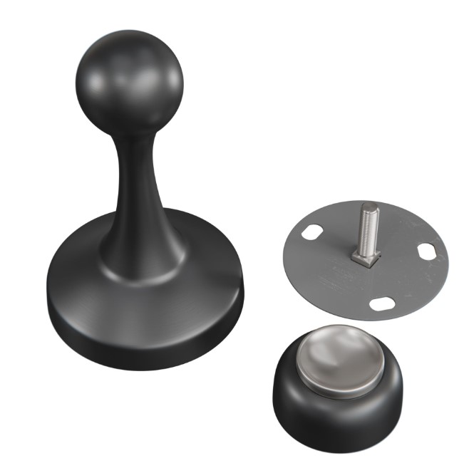 AMIG magnetische deurstopper Ø55x85mm rvs zwart - Afbeelding 3