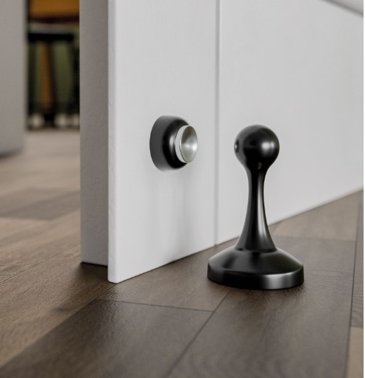 AMIG magnetische deurstopper Ø55x85mm rvs zwart - Afbeelding 4