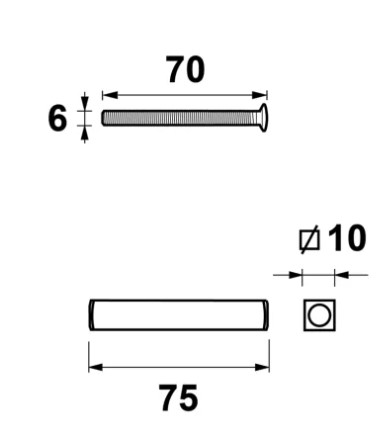 AXA montageset halve krukstift hefschuifbeslag kom-kruk deurdikte 44-58 mm RVS