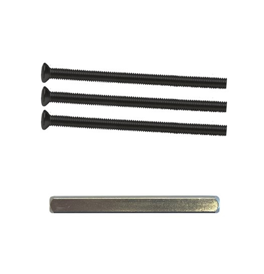 AXA montageset halve krukstift hefschuifbeslag kom-kruk deurdikte 44-58 mm RVS zwart