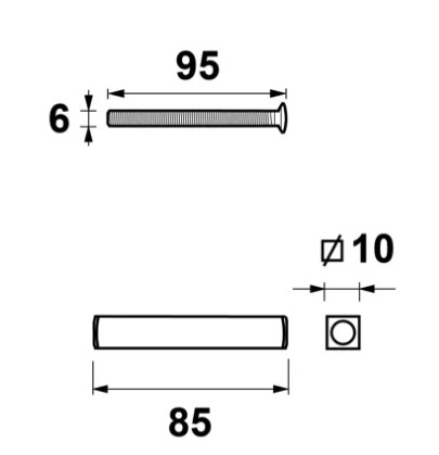 AXA montageset halve krukstift hefschuifbeslag kom-kruk deurdikte 64-78 mm rvs zwart - Afbeelding 2