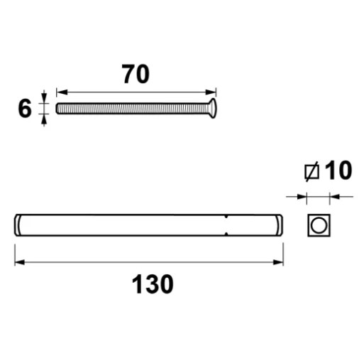 AXA montageset krukstift hefschuifbeslag kruk-kruk deurdikte 44-58 mm rvs - Afbeelding 2