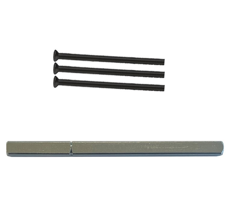 AXA montageset krukstift hefschuifbeslag kruk-kruk deurdikte 44-58 mm RVS zwart