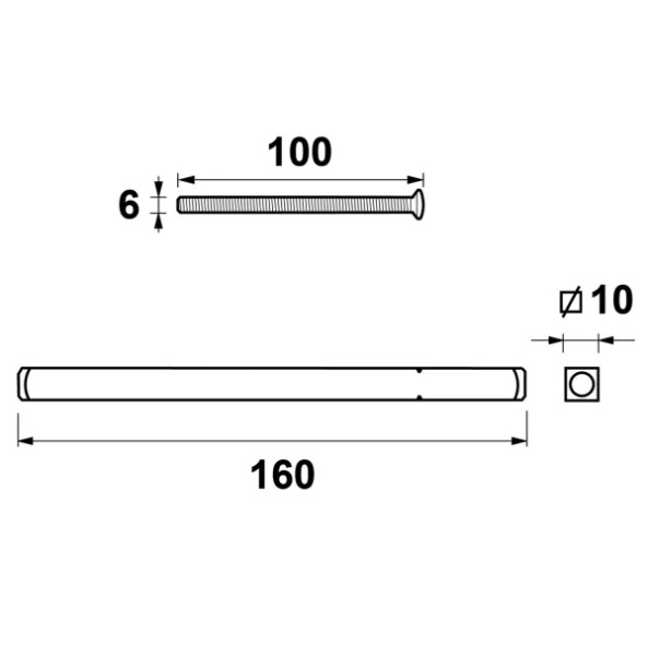 AXA montageset krukstift hefschuifbeslag kruk-kruk deurdikte 74-88 mm rvs - Afbeelding 2