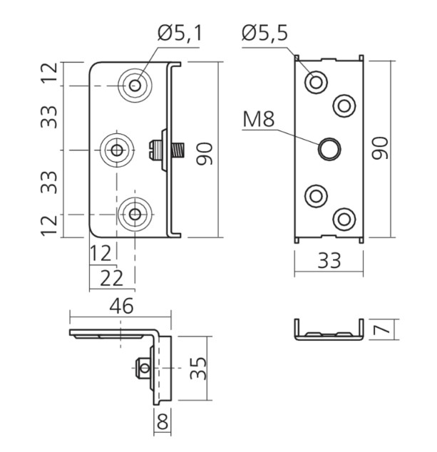 Set van 4 stuks bedbeslag - Afbeelding 2