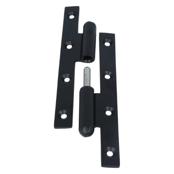 Deurpaumelle links 160x60 mm ijzer zwart gelakt - Afbeelding 2