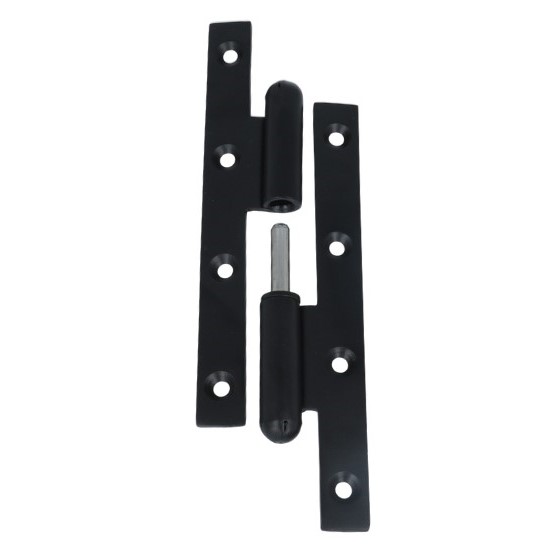 Deurpaumelle Links 160x60 mm ijzer zwart gelakt