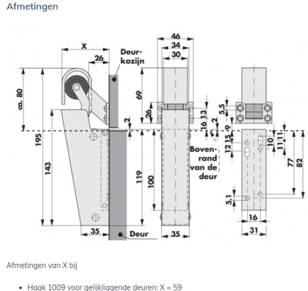 Dictator deuropvanger type 1600 N50 wit - Afbeelding 2