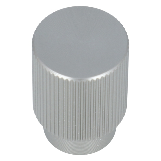 Knop geribbeld 22 mm aluminium rvs-look - Afbeelding 3