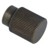 Knop geribbeld 22 mm aluminium brons antiek