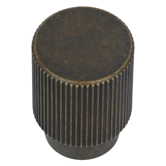 Knop geribbeld 22 mm aluminium brons antiek - Afbeelding 2