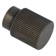 Knop geribbeld 22 mm aluminium brons antiek