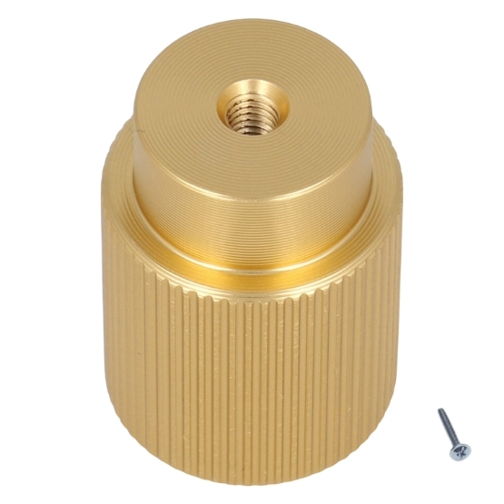Knop geribbeld 22 mm aluminium oud goud - Afbeelding 2