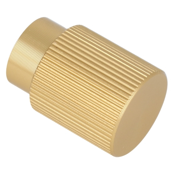 Knop geribbeld 22 mm aluminium oud goud