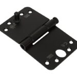 Nylon glijlagerscharnier doorgezette knoop ronde hoeken 89x150 mm zwart gelakt SKG3