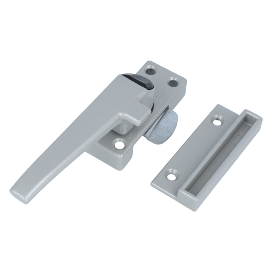 ODShop raamsluiting met knop en sluitplaat links aluminium grijs gelakt - Afbeelding 2