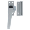 OPEN raamsluiting met knop en sluitplaat links aluminium grijs gelakt