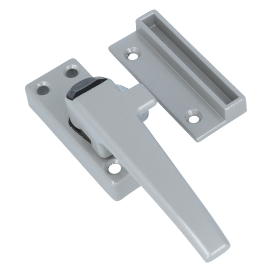 ODShop raamsluiting met knop en sluitplaat links aluminium grijs gelakt - Afbeelding 3