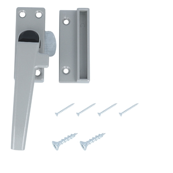 ODShop raamsluiting met knop en sluitplaat links aluminium grijs gelakt - Afbeelding 5