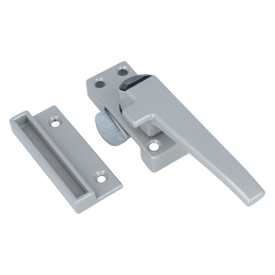 ODShop raamsluiting met knop en sluitplaat rechts aluminium grijs gelakt - Afbeelding 2