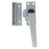 OPEN raamsluiting met knop en sluitplaat rechts aluminium grijs gelakt