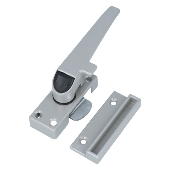 ODShop raamsluiting met knop en sluitplaat rechts aluminium grijs gelakt - Afbeelding 4