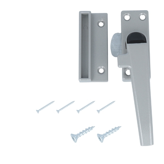 ODShop raamsluiting met knop en sluitplaat rechts aluminium grijs gelakt - Afbeelding 5