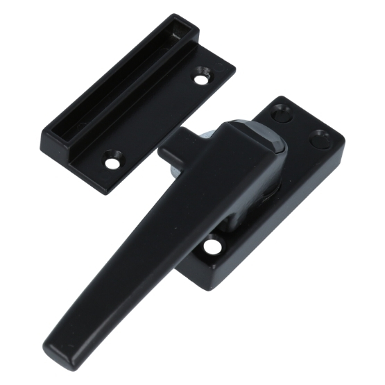 ODShop raamsluiting met knop en sluitplaat rechts aluminium zwart gelakt - Afbeelding 2