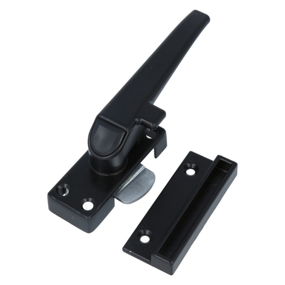 ODShop raamsluiting met knop en sluitplaat rechts aluminium zwart gelakt - Afbeelding 4