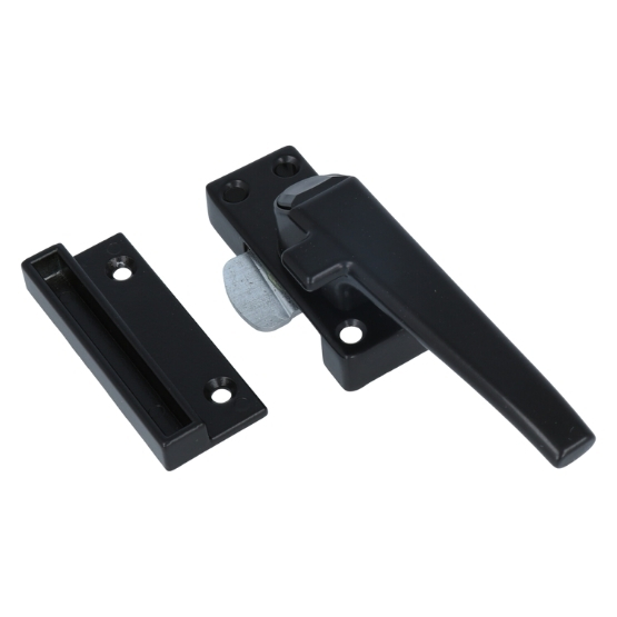 ODShop raamsluiting met knop en sluitplaat rechts aluminium zwart gelakt - Afbeelding 3