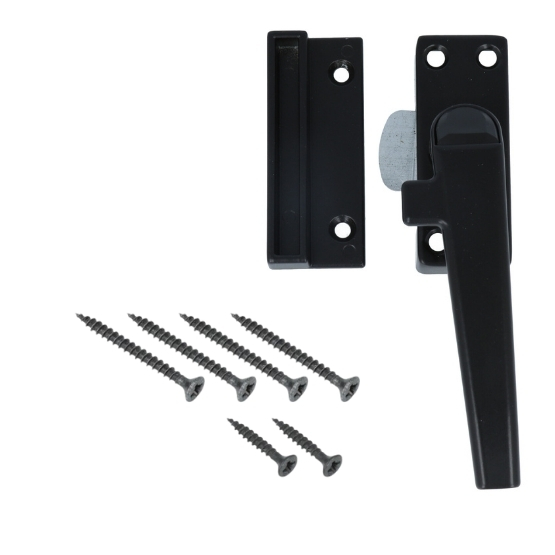 ODShop raamsluiting met knop en sluitplaat rechts aluminium zwart gelakt - Afbeelding 5