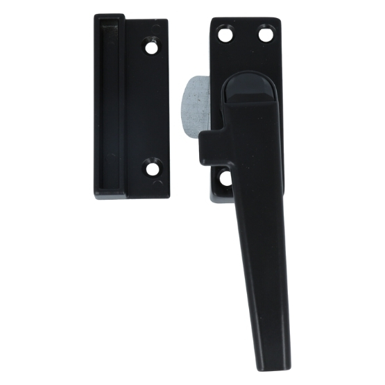 ODShop raamsluiting met knop en sluitplaat rechts aluminium zwart gelakt