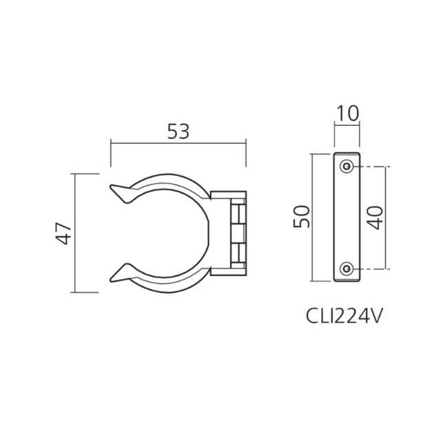 Plintclip Camar 47x53 mm voor keukenpoot kunststof - Afbeelding 2