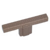 T-Knop mat brons geribbeld 9x12x65 mm