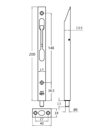 AMIG Kantschuif 200x17 mm zwart - Afbeelding 2
