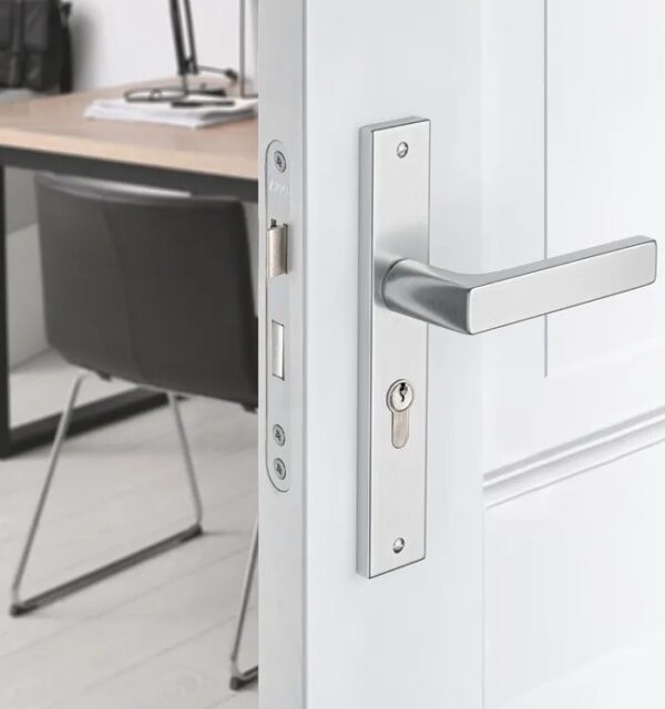 AXA binnendeurbeslag Edge PC55 met deurklink Riga aluminium F1 - Afbeelding 3