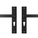 AXA binnendeurbeslag Edge PC55 met deurkruk Riga aluminium zwart