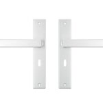 AXA binnendeurbeslag Edge SL56 met deurkruk Riga aluminium F1