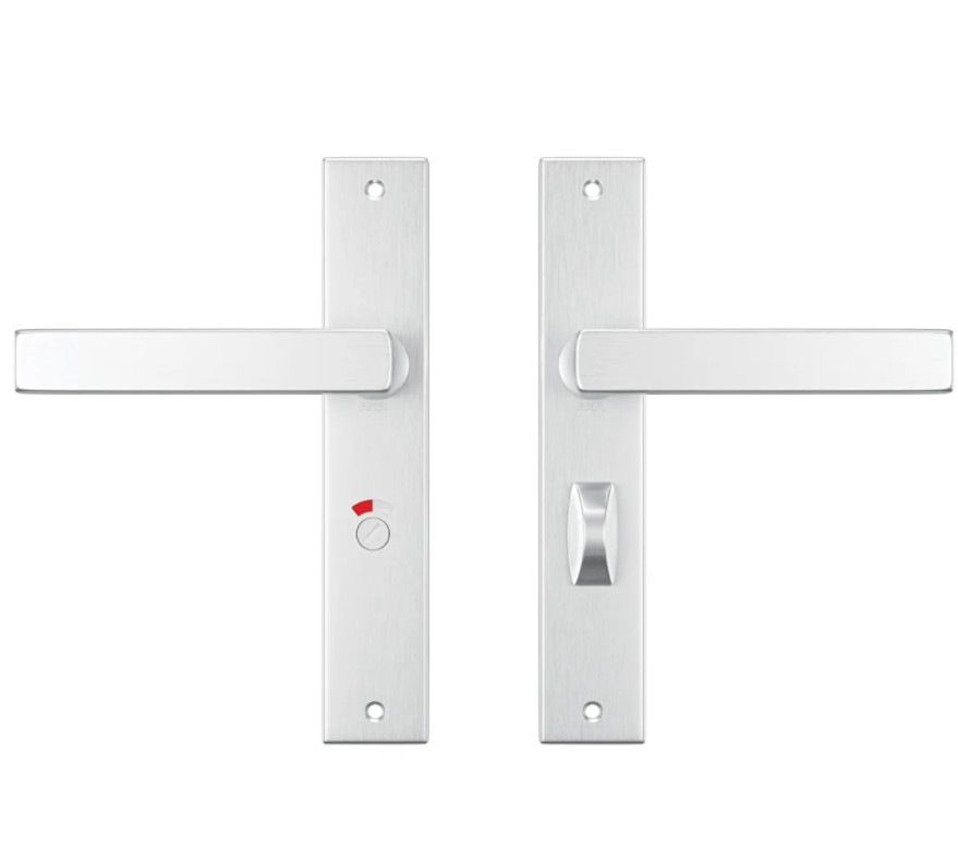 AXA binnendeurbeslag Edge WC638 met deurkruk Riga aluminium F1