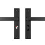 AXA binnendeurbeslag Edge WC638 met deurkruk Riga aluminium zwart