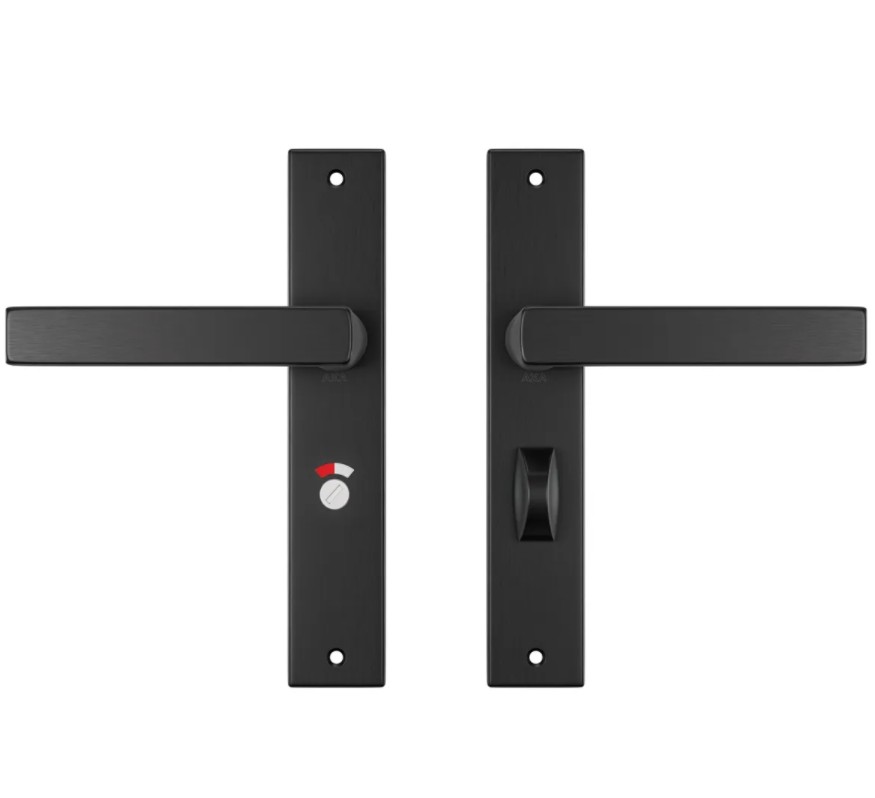AXA binnendeurbeslag Edge WC638 met deurkruk Riga aluminium zwart