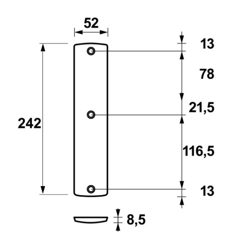 AXA veiligheidsschild Curve Plus binnen blind aluminium zwart - Afbeelding 2