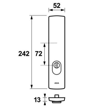 AXA veiligheidsschild Curve Plus buiten blind-PC72 met kerntrekbeveiliging aluminium zwart - Afbeelding 2